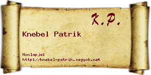 Knebel Patrik névjegykártya